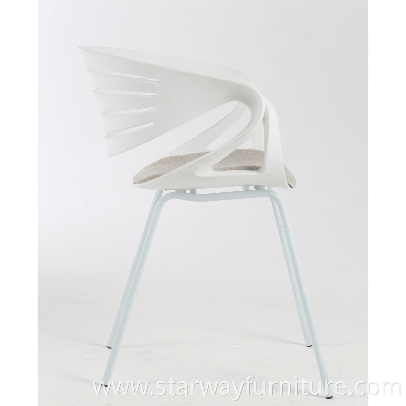 Original Modern White PP Plastic shell Dining Chairs With metal leg for Restaurant